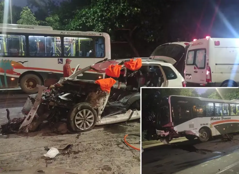 Motorista fica gravemente ferido após colisão frontal com ônibus em Búzios